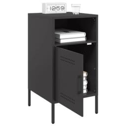 Berkfield Home Bedside Cabinets 2 pcs Black 36x39x68 cm Steel - Size: 36 x 39 x 68 cm - thumbnail 4