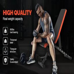EONLION Adjustable Weight Bench, Incline Decline Home Gym Equipment in Black - thumbnail 7