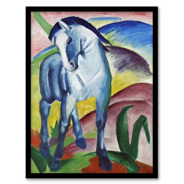 "Artery8 Blue Horse I Expressionist Franz Marc Vintage Framed Wall Art Print - Size: W12"" x H16""" - image 1