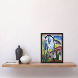 "Artery8 Blue Horse I Expressionist Franz Marc Vintage Framed Wall Art Print - Size: W12"" x H16""" - thumbnail 4