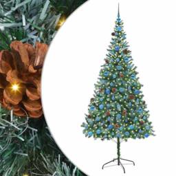 Berkfield Home Elegant Artificial Christmas Tree with Stand Green 210 cm PVC and - thumbnail 3