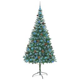 Berkfield Home Elegant Artificial Christmas Tree with Stand Green 210 cm PVC and - thumbnail 4