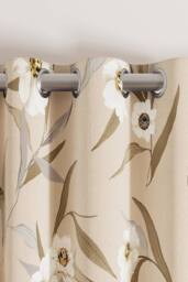 Ted Baker 'Cabana' Cotton Lined Curtains in Light Beige - Size: 228 cm width x 183 cm drop - thumbnail 2