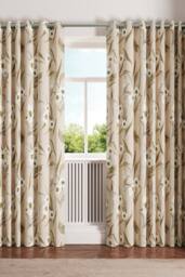 Ted Baker 'Cabana' Cotton Lined Curtains in Light Beige - Size: 228 cm width x 183 cm drop - thumbnail 1