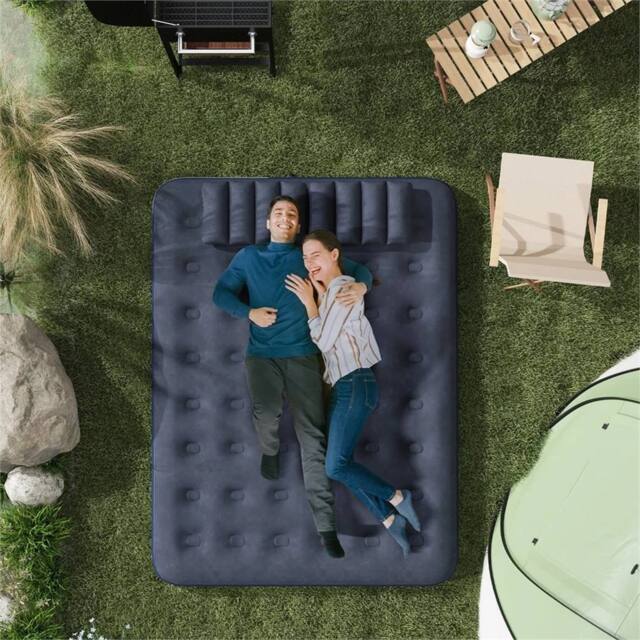 EONLION King Inflatable Mattress with Hand Pump in Blue - image 1
