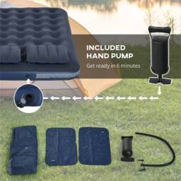 EONLION King Inflatable Mattress with Hand Pump in Blue - thumbnail 5