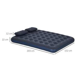 EONLION King Inflatable Mattress with Hand Pump in Blue - thumbnail 2
