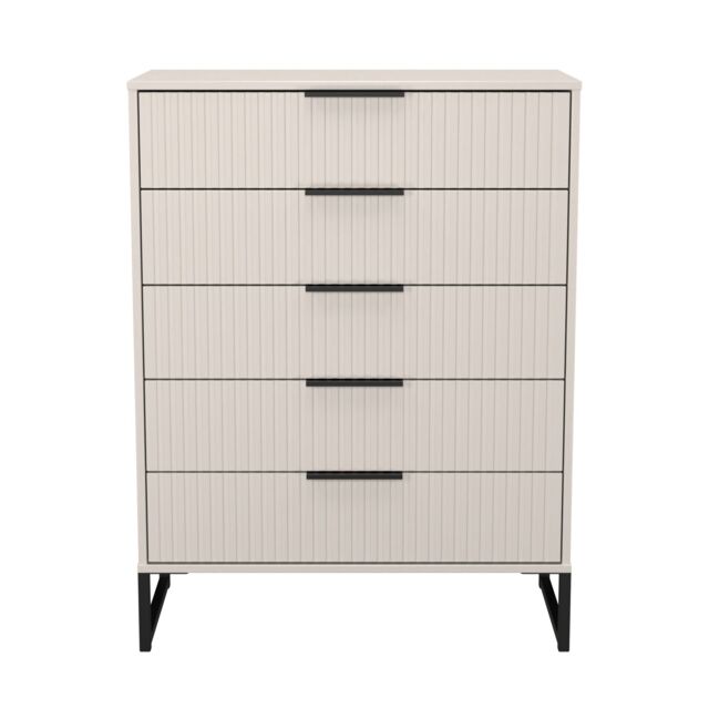 Ready Assembled 2 U Menai 5 Drawer Chest (Ready Assembled) in Taupe - Size: Large - image 1