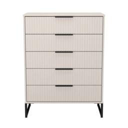 Ready Assembled 2 U Menai 5 Drawer Chest (Ready Assembled) in Taupe - Size: Large - thumbnail 1