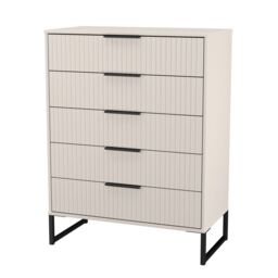 Ready Assembled 2 U Menai 5 Drawer Chest (Ready Assembled) in Taupe - Size: Large - thumbnail 3