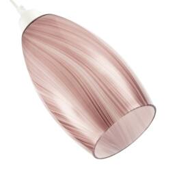Happy Homewares Modern Marble Effect Glass Cylindrical Pendant Light Shade in Brown - thumbnail 4