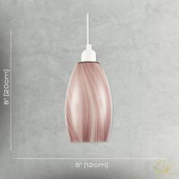 Happy Homewares Modern Marble Effect Glass Cylindrical Pendant Light Shade in Brown - thumbnail 7