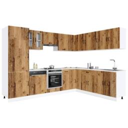 Berkfield Home Elegant 14 Piece Kitchen Cabinet Set Kalmar Old Wood Engineered Wood in Brown - thumbnail 2