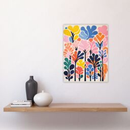 "Artery8 Wall Art Print Forest Delight Bright Pastel Colour Oil Painting Pink Orange Blue Henri Matisse Style Trees Poster - Size: W12"" x H16""" - thumbnail 4