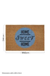 Orsina Home Sweet Home Doormat in Brown - Size: 100 cm diameter - thumbnail 5