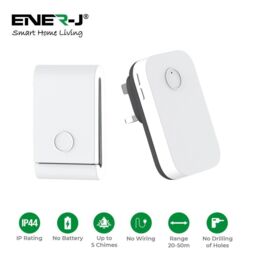 ENER-J Wireless Kinetic Doorbell & Plug In Chime White 240V - thumbnail 3