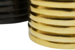 Orsina Set Of Two Round Coffee Tables, Black & Brass Finish Handcrafted Aluminium Tables, Coffee Table Set - thumbnail 5