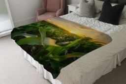 Benjamin Tate Design field at sunset Designer Blanket Designer Blanket in Natural - Size: 120 cm x 150 cm - thumbnail 4