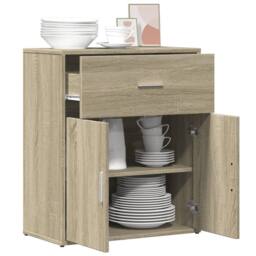 Berkfield Home Sideboard Sonoma Oak 60x31x70 cm Engineered Wood in Light Tan - Size: 60 x 31 x 70 cm - thumbnail 4