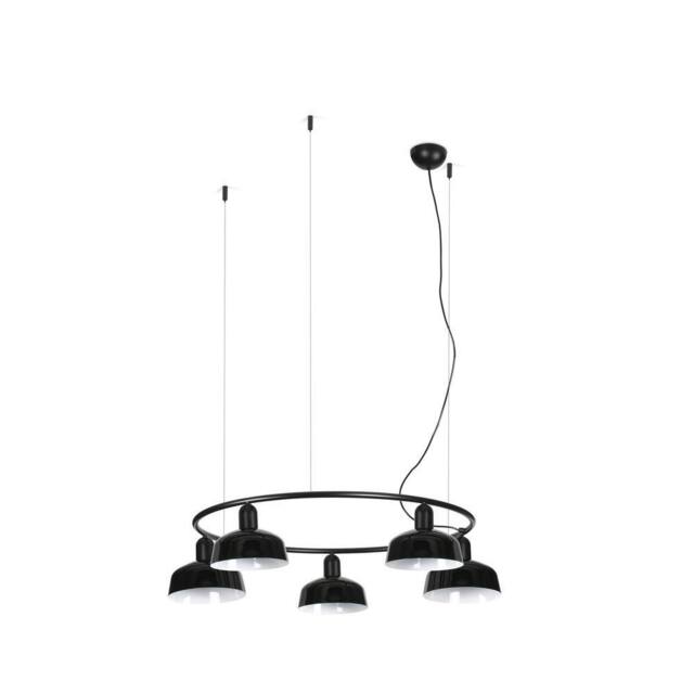Netlighting Tatawin Small Pendant Ceiling Light Gloss Black 5x E27