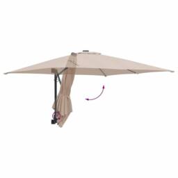Berkfield Home Patio Umbrella Taupe Polyester Large Foldable Patio Umbrella - thumbnail 8