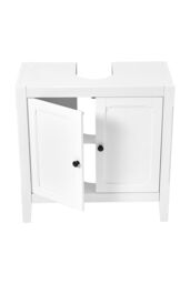 Living and Home Double-door U-Shaped Bathroom Under Sink Cabinet in White - thumbnail 6