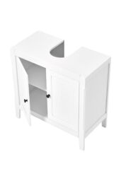 Living and Home Double-door U-Shaped Bathroom Under Sink Cabinet in White - thumbnail 7