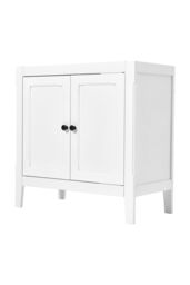 Living and Home Double-door U-Shaped Bathroom Under Sink Cabinet in White - thumbnail 4