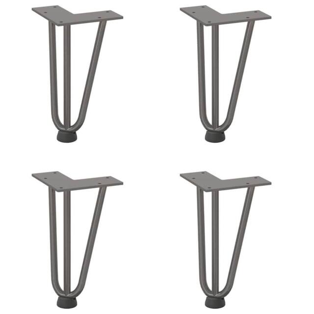 Berkfield Home Hairpin Table Legs 4 pcs Natural Steel 20 cm Solid Steel in Grey - image 1