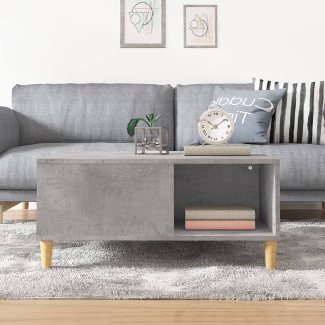 Berkfield Home Sturdy Coffee Table Concrete Grey 80x80x36.5 cm Engineered Wood - image 1