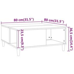 Berkfield Home Sturdy Coffee Table Concrete Grey 80x80x36.5 cm Engineered Wood - thumbnail 8