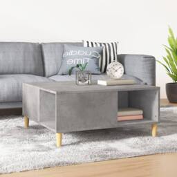 Berkfield Home Sturdy Coffee Table Concrete Grey 80x80x36.5 cm Engineered Wood - thumbnail 2