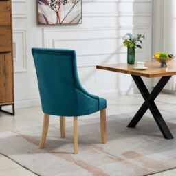 Artemis Home Ravenna Velvet Dining Chairs - Set of 2 in Teal - thumbnail 5