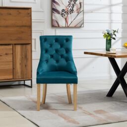 Artemis Home Ravenna Velvet Dining Chairs - Set of 2 in Teal - thumbnail 2