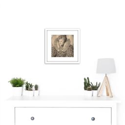 Artery8 Queboorn Queen Elizabeth England Engraving 8X8 Inch Square Wooden Framed Wall Art Print Picture with Mount in White - thumbnail 2