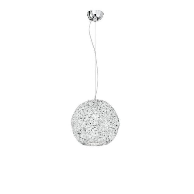 Netlighting ASTRA Dome Pendant Ceiling Light Chrome Crystals 35x37cm in Grey - Size: 35x37 cm - image 1