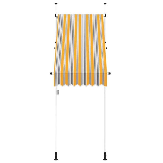 Berkfield Home Manual Retractable Awning 100 cm Yellow & Blue Stripes - image 1