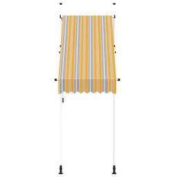 Berkfield Home Manual Retractable Awning 100 cm Yellow & Blue Stripes - thumbnail 1