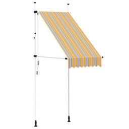 Berkfield Home Manual Retractable Awning 100 cm Yellow & Blue Stripes - thumbnail 2