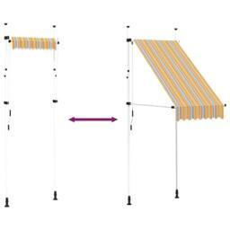 Berkfield Home Manual Retractable Awning 100 cm Yellow & Blue Stripes - thumbnail 5
