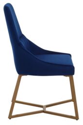 Orsina Midnight Velvet Dining Chair, Occasional Arm Chair for Lounge, Living Room, Sturdy Base with soft cushioning in Black - thumbnail 3