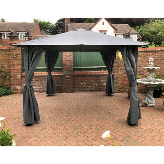 Glendale Leisure Highfield Gazebo Outdoor Garden BBQ Shelter, Party Tent & Canopy in Grey