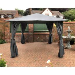 Glendale Leisure Highfield Gazebo Outdoor Garden BBQ Shelter, Party Tent & Canopy in Grey - thumbnail 1