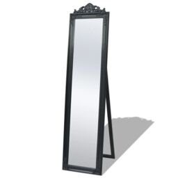 Berkfield Home Free-Standing Mirror Baroque Style 160x40 cm Black - thumbnail 1