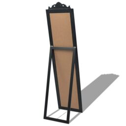 Berkfield Home Free-Standing Mirror Baroque Style 160x40 cm Black - thumbnail 4
