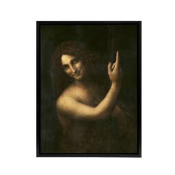 "Artery8 Saint John the Baptist da Vinci Vintage Black Framed Canvas Wall Art - Size: W18"" x H24""" - thumbnail 1