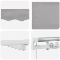 Berkfield Home Manual Retractable Awning with LED Light Grey 400x350 cm - thumbnail 9