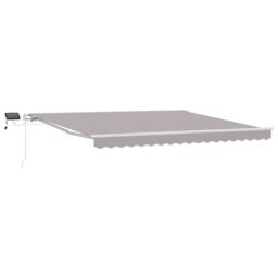 Berkfield Home Manual Retractable Awning with LED Light Grey 400x350 cm - thumbnail 2