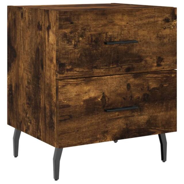 Berkfield Home Bedside Cabinet Smoked Oak 40x35x47.5 cm Engineered Wood in Brown - image 1
