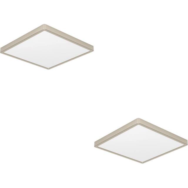 Loops 2 PACK Sleek Satin Nickel Square Ceiling Light for Indoor Space in Metallics - image 1
